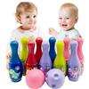 Smavles Birilli Bowling per Bambini, Set da Bowling con 10 Birilli e 2 Palle, Bowling Set per Esterno Interno Giochi Giocattoli, Regali Educativi per Bambini di 3 4 5 6 7 Anni