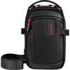 BARRENS Tasca sul petto Sling Bag da uomo: impermeabile Crossbody Borsa a tracolla Cross Body Zaino con tracolla regolabile per viaggi, escursioni, uso quotidiano nero con rosso, Nero , Mittelgroße