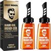 BAInuai 2 gel per acconciature da uomo, 2 in 1 con pettine, gel per capelli da uomo, a lunga durata, per modellare i capelli e acconciatura naturale dei capelli