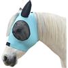 LEAFOREST Maschera per mosche in maglia di cavallo con orecchie, maschera morbida in lycra anti-UV con orecchie blu Pacifico, pieno