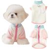 Yaopelky Felpa per Animali Domestici Adatta per Cani Piccoli e Gatti Design a Blocchi di Colore con Anello a D per Guinzaglio in Morbido Pile per Autunno/Inverno Ideale come Regalo per Animali (Bianco