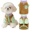 Yaopelky Felpa per Animali Domestici Adatta per Cani Piccoli e Gatti Design a Blocchi di Colore Anello a D per Guinzaglio in Morbido Pile per Autunno/Inverno Perfetto come Regalo per Animali (Caffè