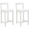 Amazon Basics Set di 2 sgabelli con schienale da bancone della cucina, in legno massello, colore bianco, montaggio semplice, stile moderno, altezza 88 cm