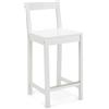 Amazon Basics Sgabello con schienale da bancone della cucina, in legno massello, colore bianco, montaggio semplice, stile moderno, altezza 88 cm