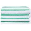 Amazon Basics - Telo mare in 100% spugna di cotone, a righe Cabana, morbido e assorbente, per piscina e spiaggia, confezione da 2, Verde, 76 x 152 cm