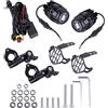 Urhause 2X Fari supplementari per moto fendinebbia, faro LED 12V, griglia di protezione + cablaggio 40W 4000LM Adatto per BMW R1200GS F850GS