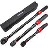 HASKYY Set di Chiave Dinamometrica da 1/4, 3/8, 1/2, 5-25 Nm, 20-120 Nm, 65-350 Nm, 3 pezzi, per bicicletta, moto, motore, auto, industria, coppia di cricchetto, chiave a cricchetto