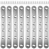 EXIN DECHEN 8 Pezzi Placche Metallo Forate, Connettori Piatti Piatti Forati in Acciaio Inox 165mmx20x3mm, Piastra Forata con 60 Viti Piastrina Metallo Forata per Riparare Mobili in Legno, Armadi, Sedie, Tavoli