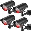 GAOUTO 4 Pezzi Telecamera Finta, Telecamera Finta CCTV, Telecamera di Sorveglianza Finta con LED Lampeggiante, Telecamera di Sicurezza Finta, Telecamera Finta Esterna, Telecamera Finta per Casa