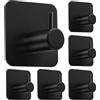 MIEWAA Ganci Adesivi 6 Pezzi Gancio Adesivo Muro in 304 Acciaio Inossidabile senza Perforazione Portata 10kg Impermeabile e Antiruggine Adesivo 3M Ultraresistente per Bagno Cucina Soggiorno Nero