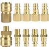 RUGLAMZHIP 10 Pz Attacchi Connettore Rapidi per Aria Compressa, 1/4BSP Raccordi Aria Compressa, 1/4 Raccordo Rapido per Aria Compressa Tubo, BSP Maschio 1/4 BSP Femmina 1/4 Connettore