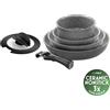 BALLARINI Torre Set padelle e manici, 6-pz., alluminio, Rivestimento antiaderente senza PFAS