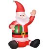 HOMCOM 120cm Babbo Natale Gonfiabile e Gigante, Decorazione Natalizia Impermeabile da Esterno con Luci a LED|Aosom