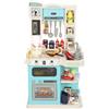 AIYAPLAY Cucina Giocattolo per Bambini 3-6 Anni con 92 Accessori, in PP, PE e ABS, 44.5x24x79 cm, Verde | Aosom Italy