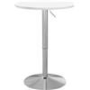 HOMCOM Tavolo da bar rotondo, regolabile in altezza 69-91 cm, con piano girevole a 360°, Bianco e argento | Aosom Italy