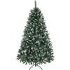 HOMCOM Albero di Natale Innevato Alto 180 cm con 910 Rami e Pigne, Base in Metallo Pieghevole, Verde | Aosom Italy