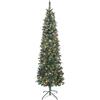 HOMCOM Albero di Natale Illuminato con 300 Luci LED, 55 Pigne e 55 Grappoli di Bacche, Ø75x210 cm, Verde e Argento | Aosom Italy