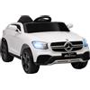 AIYAPLAY Macchina elettrica per bambini, 12V, telecomando 2,4G, 3 velocità, avvio lento, 105x68x50cm, Bianco | Aosom Italy