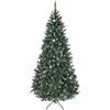 HOMCOM Albero di Natale Alto 210 cm da Interno con 928 Rami, Pigne e Bacche Rosse, Base in Metallo, Verde | Aosom Italy