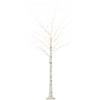 HOMCOM Albero di Natale Bianco con Luci LED e 12 Rami per Interni ed Esterni, in PP e Metallo, 22x22x180 cm | Aosom Italy