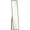 HOMCOM Specchio a Figura Intera con Cornice 157x37 cm, Bianco e Legno Naturale | Aosom Italy