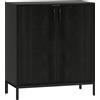 HOMCOM Credenza Moderna con 2 Porte, Ripiano Regolabile e Base Rialzata 80x40x90 cm Nero | Aosom Italy