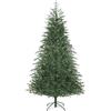 HOMCOM Albero di Natale Artificiale da 210 cm e Ignifugo con 2942 Rami Realistici, Base in Metallo Pieghevole | Aosom Italy