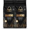 Delta Cafés - Caffè in Grani Diamond - 2 Pacchetti da 1 Kg - Intensità 12 - Miscela corposa di Chicchi di Caffè Tostati Arabica - Molto Aromatico con Note di Noci Tostate