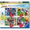 Ravensburger - Puzzle Bambini 3 Anni 4 in a box, Spidey - Puzzle 3 Anni, Collezione Marvel, Include 4 Puzzle 12-16-20-24 Pezzi Progressivi, Giochi Educativi, Idee Regalo