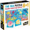 HEADU - Puzzle 8+1 The Sea - Grandi pezzi double-face - Puzzle Educativo per Bambini dai 2 ai 5 anni, Made in Italy | IT60964