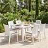 MIlani Home CALIGOLA - set tavolo in resina effetto rattan cm 150 x 90 x 74 h con 6 sedie Alma