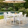 MIlani Home CALIGOLA - set tavolo in resina effetto rattan cm 150 x 90 x 74 h con 4 sedie e 2 poltrone Alma