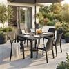 MIlani Home CALIGOLA - set tavolo in resina effetto rattan cm 150 x 90 x 74 h con 4 sedie e 2 poltrone Alma