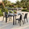 MIlani Home CALIGOLA - set tavolo in resina effetto rattan cm 150 x 90 x 74 h con 4 sedie Alma