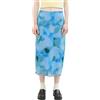 TOM TAILOR Denim 1040883 Midi Rock, 34598-blue Mint Watercolor Print, S Donna