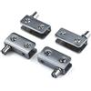 Xcyroiiy Set di 4 cerniere per porta in vetro, cerniere girevoli di 90°, vetro non perforato, acciaio inox, adatto per vetro da 5 a 8 mm