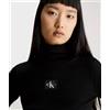 Calvin Klein Jeans Dolcevita a costine Slim Fit Nero Donna