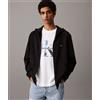 Calvin Klein Jeans Felpa con cappuccio con zip integrale in spugna di cotone Uomo