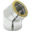 Curva 45°a Doppia Parete Coibentatato Acciaio Inox 100-150 mm