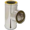 Generico - Raccordo a TEE 90 gradi a doppia parete in acciaio inox 100-150 mm