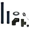 Generico - Kit scarico fumi stufa a pellet acciao nero 150 cm diametro 80