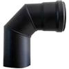 Generico - Gomito curva in acciaio nero stufa pellet d 80 90 gradi aisi 316 l 1,2 mm Norma cee