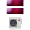 Mitsubishi - Condizionatore Mitsubishi Kirigamine Style rosso dual split con inverter da 9000+12000 R32 in A+++ MXZ-2F53VF