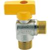 Enolgas - Enolgas Rubinetto a sfera gas a squadra maschio/maschio con levetta in alluminio plastificata gialla Serie BONGAS PN40