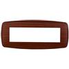 Ettroit placca compatibile Bticino Livinglight 7 moduli plastica slim colore radica - LN87703