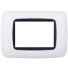 ETTROIT Ettroi placca compatibile Bticino Livinglight 3 moduli plastica bombata colore bianco - LN88301