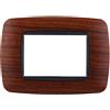 Ettroit placca compatibile Bticino Livinglight 3 moduli plastica bombata colore radica - LN88303