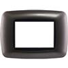 ETTROIT Placca compatibile Bticino Livinglight 3 moduli plastica bombata colore titanio