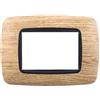 Ettroit placca compatibile Bticino Livinglight 3 moduli plastica bombata colore legno chiaro - LN88304