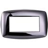 Ettroit placca compatibile Bticino Livinglight 4 moduli plastica slim colore cromato lucido - LN87413